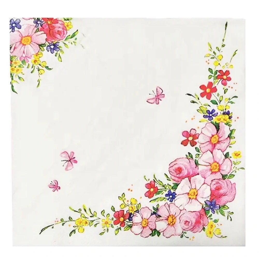 Dainty Floral Print Luncheon Napkins (6954 / 7157), 20-ct